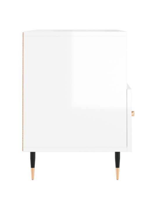 TV skříňka bílá s vysokým leskem 80x36x50 cm kompozitní dřevo