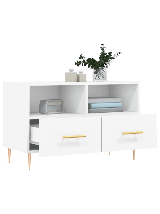 TV skříňka bílá 80 x 36 x 50 cm kompozitní dřevo