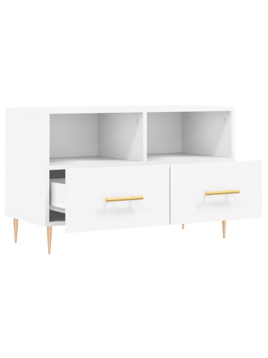TV skříňka bílá 80 x 36 x 50 cm kompozitní dřevo