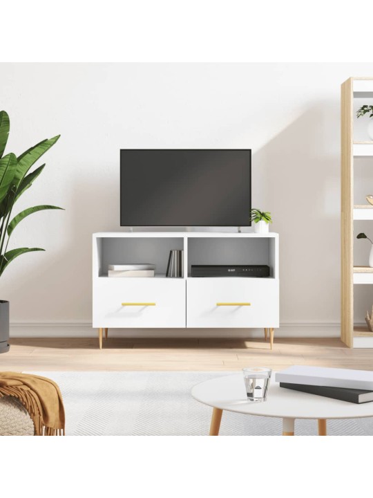 TV skříňka bílá 80 x 36 x 50 cm kompozitní dřevo