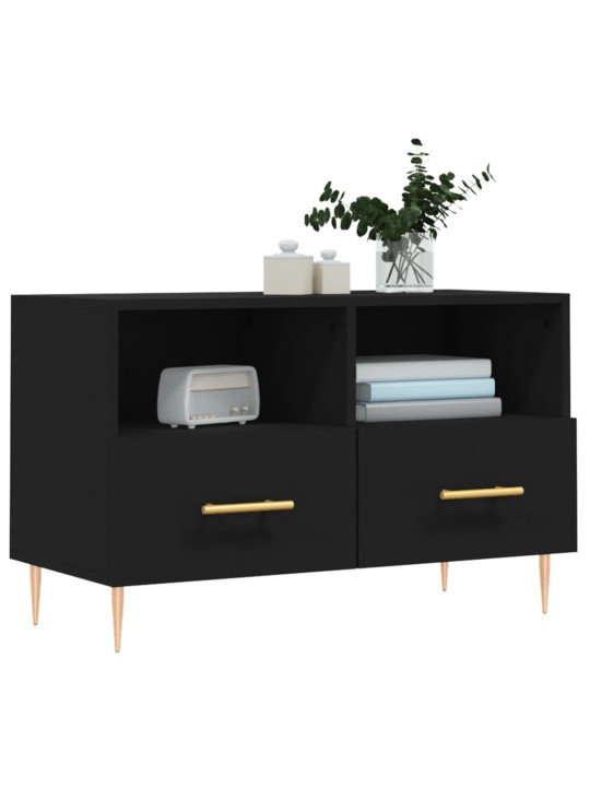 TV skříňka černá 80 x 36 x 50 cm kompozitní dřevo
