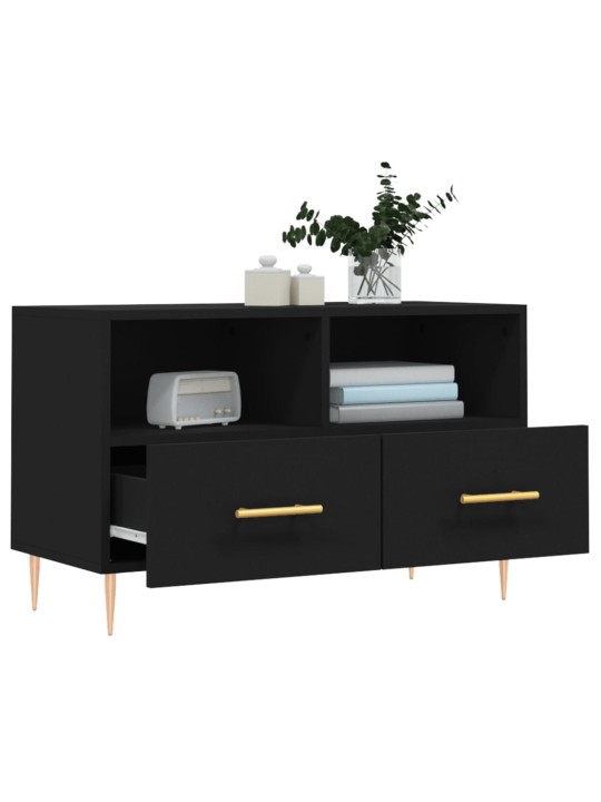 TV skříňka černá 80 x 36 x 50 cm kompozitní dřevo