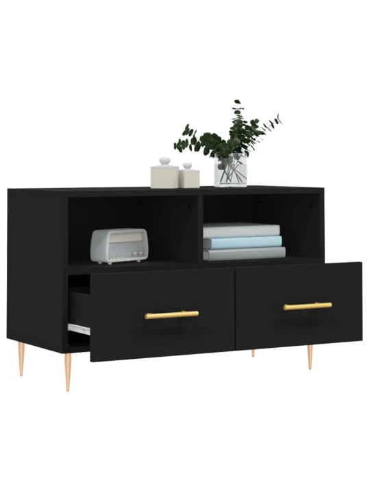 TV skříňka černá 80 x 36 x 50 cm kompozitní dřevo