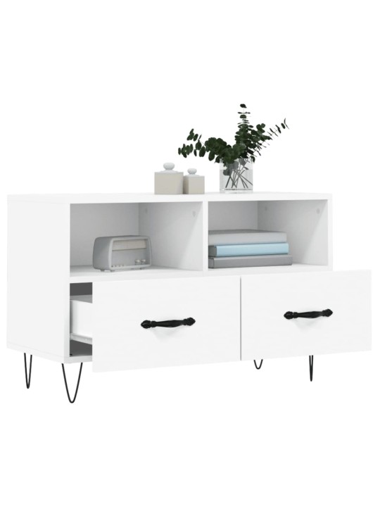 TV skříňka bílá 80 x 36 x 50 cm kompozitní dřevo