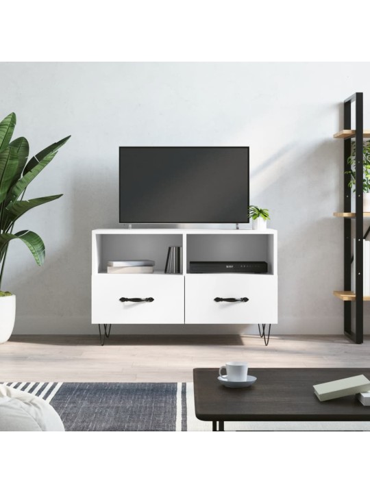 TV skříňka bílá 80 x 36 x 50 cm kompozitní dřevo