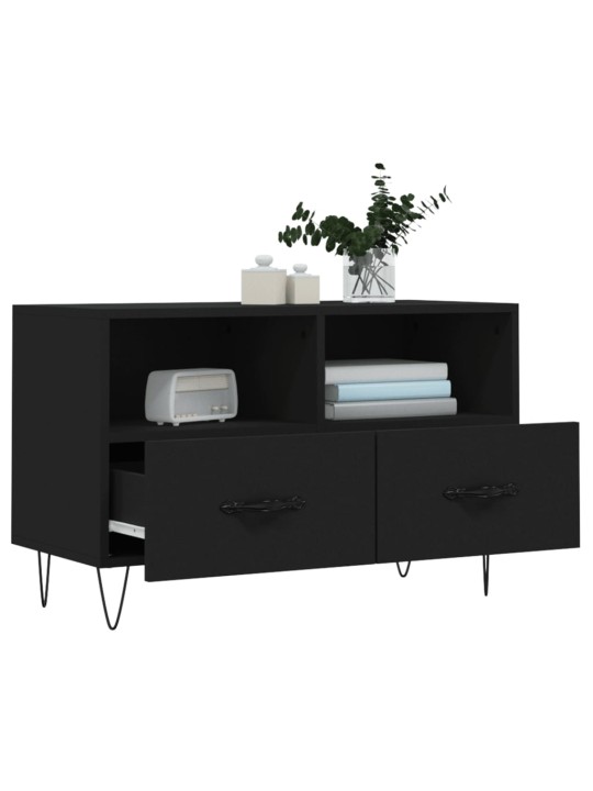 TV skříňka černá 80 x 36 x 50 cm kompozitní dřevo