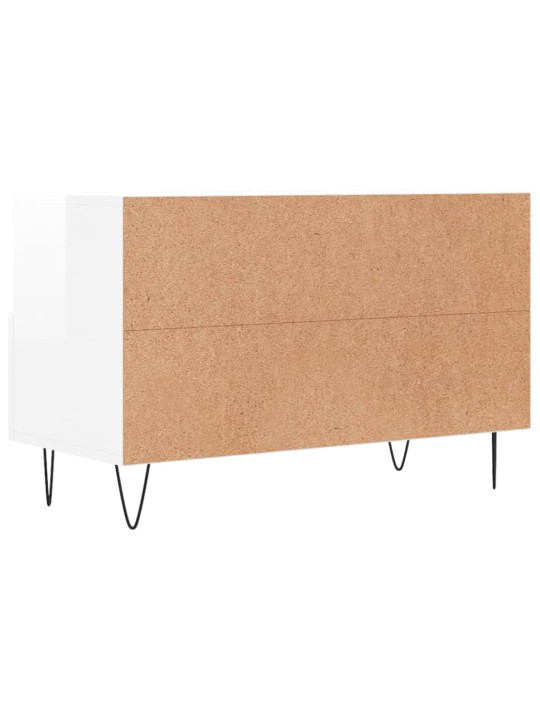 TV skříňka bílá s vysokým leskem 80x36x50 cm kompozitní dřevo