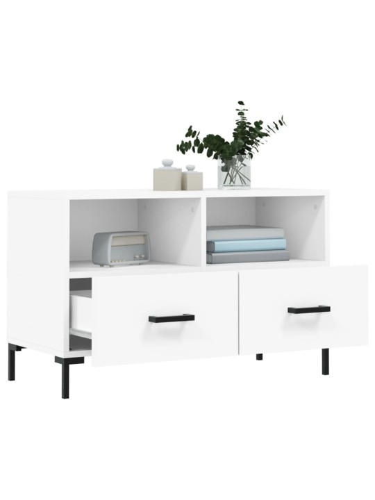 TV skříňka bílá 80 x 36 x 50 cm kompozitní dřevo