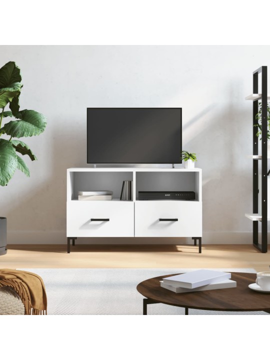 TV skříňka bílá 80 x 36 x 50 cm kompozitní dřevo