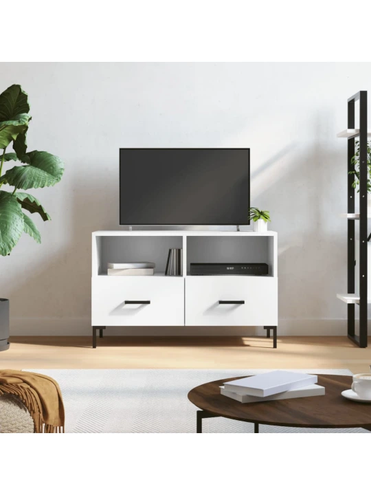 TV skříňka bílá 80 x 36 x 50 cm kompozitní dřevo