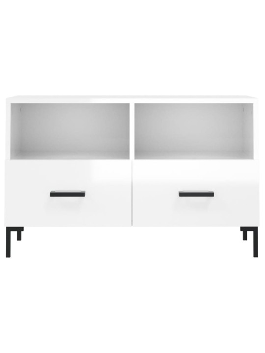 TV skříňka bílá s vysokým leskem 80x36x50 cm kompozitní dřevo