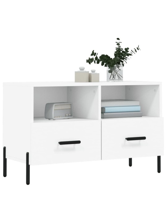 TV skříňka bílá 80 x 36 x 50 cm kompozitní dřevo