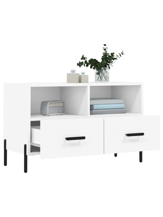 TV skříňka bílá 80 x 36 x 50 cm kompozitní dřevo