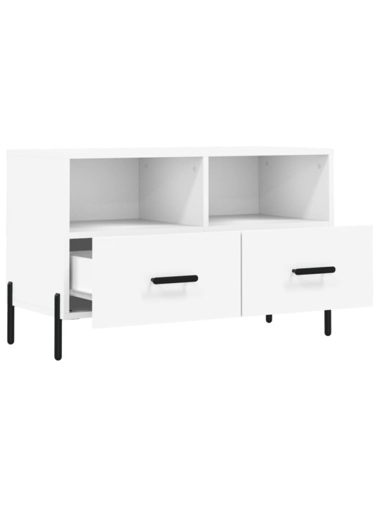 TV skříňka bílá 80 x 36 x 50 cm kompozitní dřevo