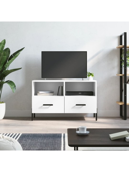 TV skříňka bílá 80 x 36 x 50 cm kompozitní dřevo