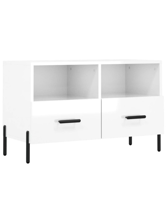 TV skříňka bílá s vysokým leskem 80x36x50 cm kompozitní dřevo