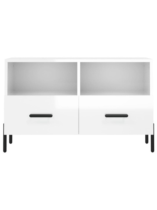 TV skříňka bílá s vysokým leskem 80x36x50 cm kompozitní dřevo