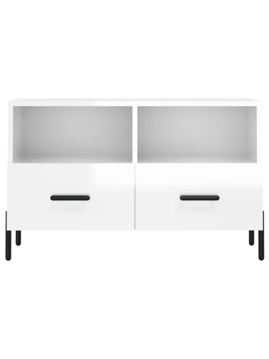 TV skříňka bílá s vysokým leskem 80x36x50 cm kompozitní dřevo