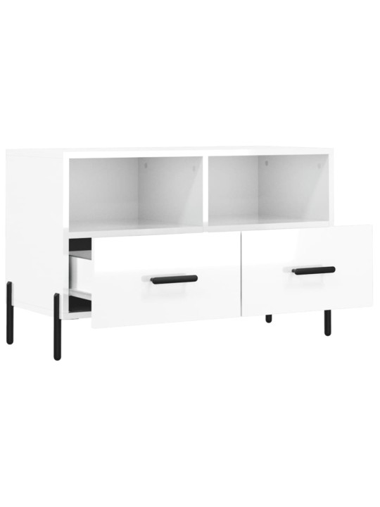 TV skříňka bílá s vysokým leskem 80x36x50 cm kompozitní dřevo