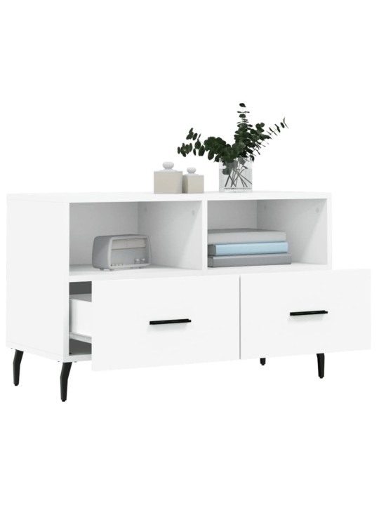 TV skříňka bílá 80 x 36 x 50 cm kompozitní dřevo