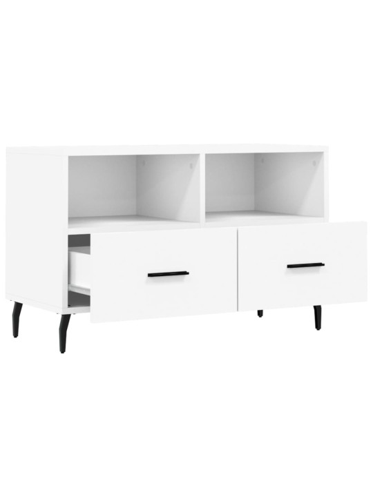 TV skříňka bílá 80 x 36 x 50 cm kompozitní dřevo
