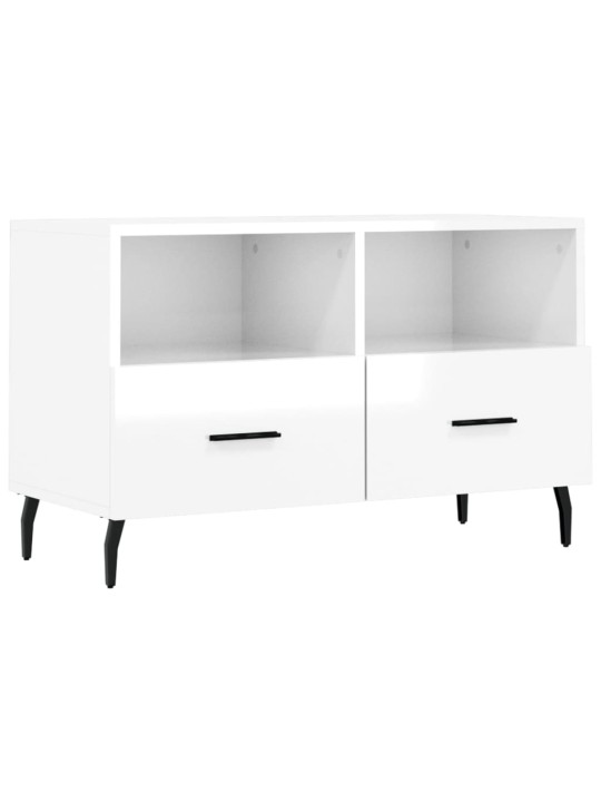 TV skříňka bílá s vysokým leskem 80x36x50 cm kompozitní dřevo