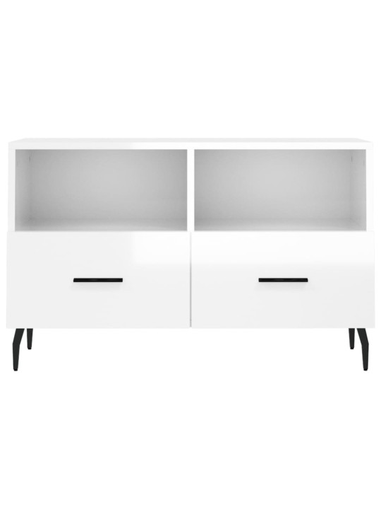 TV skříňka bílá s vysokým leskem 80x36x50 cm kompozitní dřevo