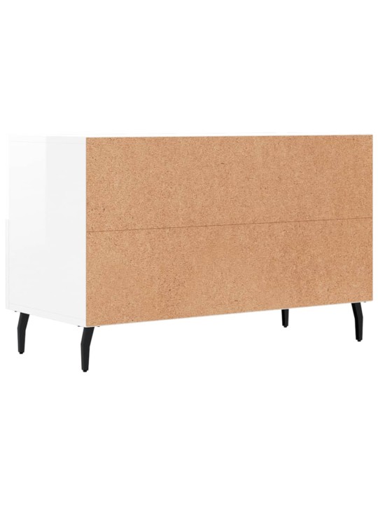 TV skříňka bílá s vysokým leskem 80x36x50 cm kompozitní dřevo