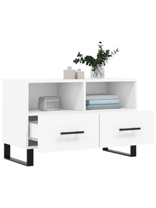 TV skříňka bílá 80 x 36 x 50 cm kompozitní dřevo