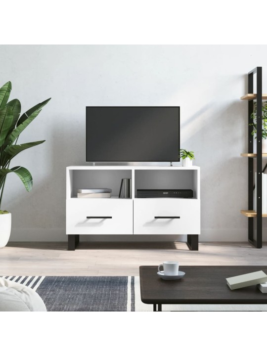 TV skříňka bílá 80 x 36 x 50 cm kompozitní dřevo