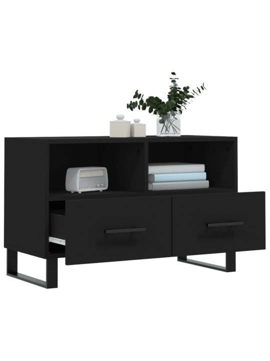 TV skříňka černá 80 x 36 x 50 cm kompozitní dřevo