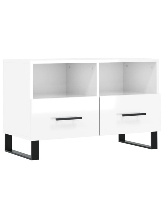 TV skříňka bílá s vysokým leskem 80x36x50 cm kompozitní dřevo