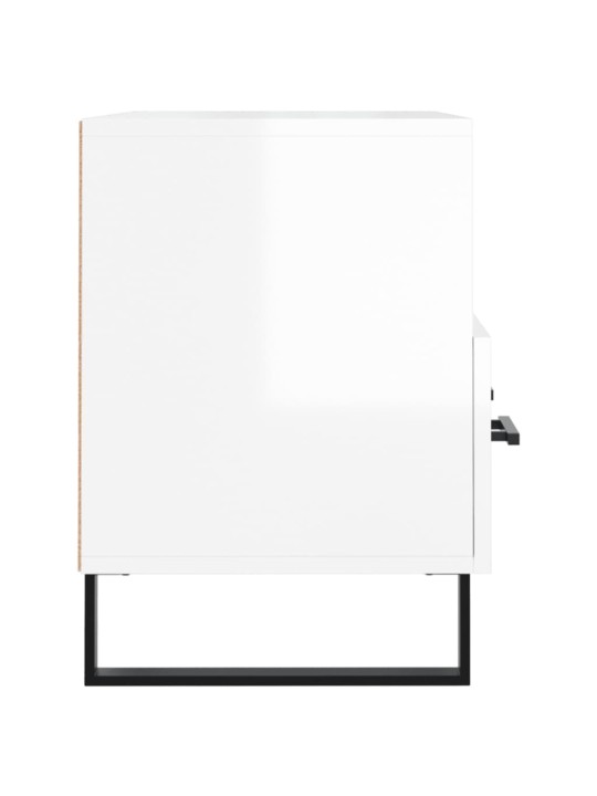 TV skříňka bílá s vysokým leskem 80x36x50 cm kompozitní dřevo