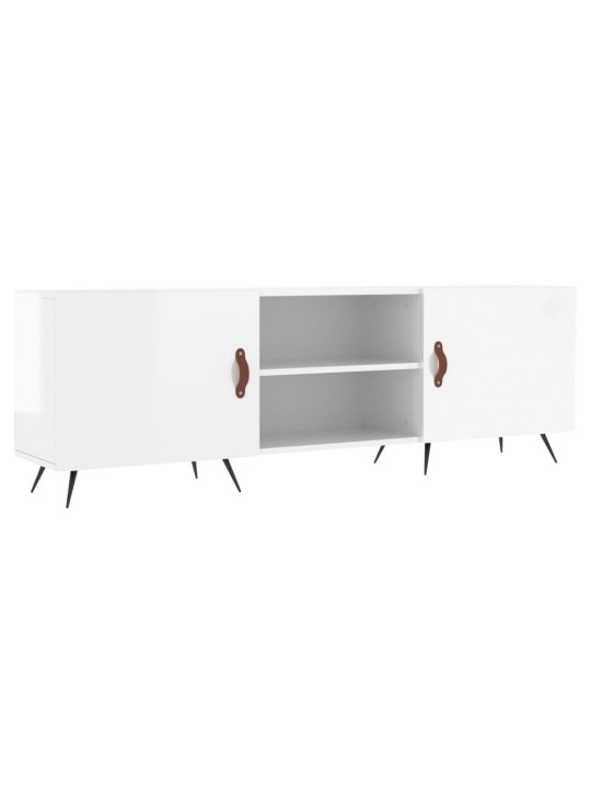 TV skříňka bílá s vysokým leskem 150x30x50 cm kompozitní dřevo