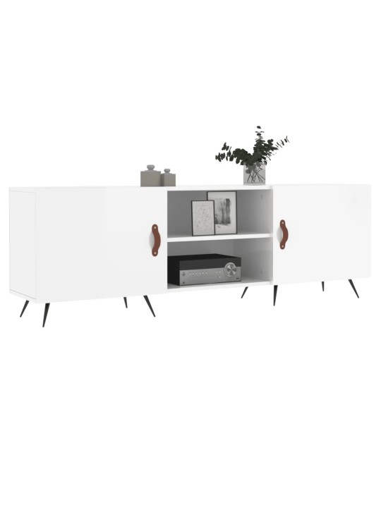 TV skříňka bílá s vysokým leskem 150x30x50 cm kompozitní dřevo