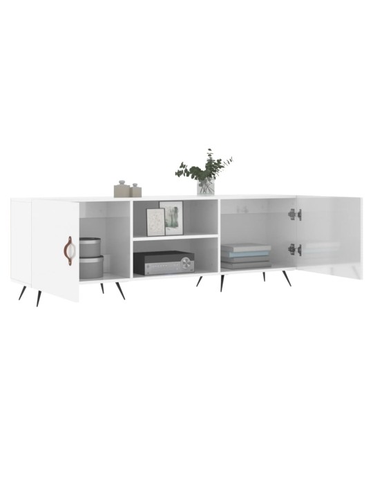 TV skříňka bílá s vysokým leskem 150x30x50 cm kompozitní dřevo