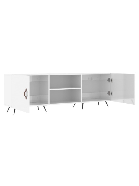 TV skříňka bílá s vysokým leskem 150x30x50 cm kompozitní dřevo