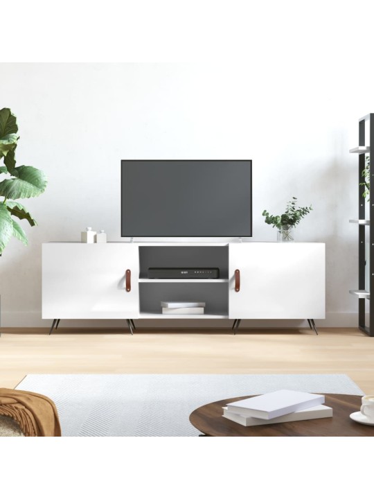 TV skříňka bílá s vysokým leskem 150x30x50 cm kompozitní dřevo