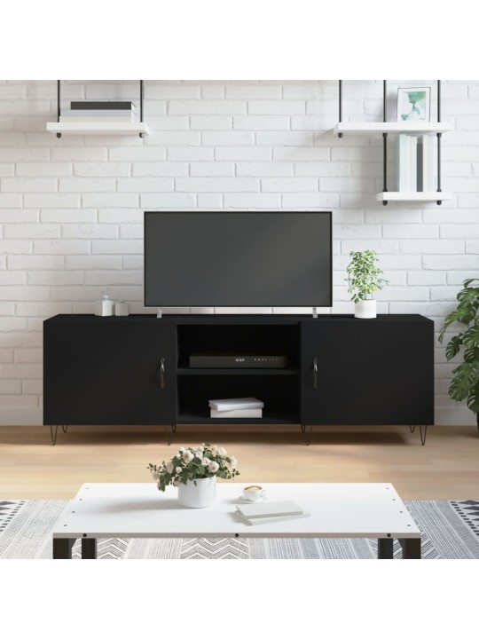 TV skříňka černá 150 x 30 x 50 cm kompozitní dřevo