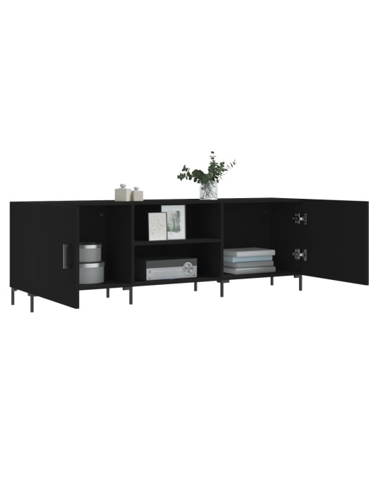 TV skříňka černá 150 x 30 x 50 cm kompozitní dřevo