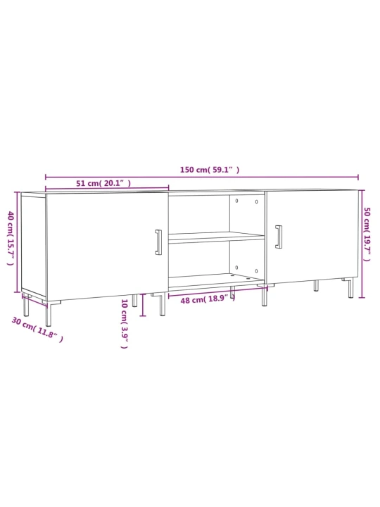 TV skříňka kouřový dub 150 x 30 x 50 cm kompozitní dřevo