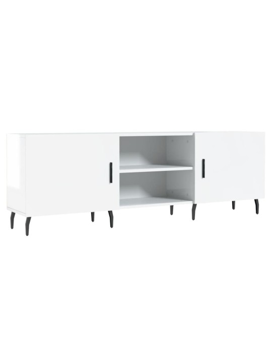 TV skříňka bílá s vysokým leskem 150x30x50 cm kompozitní dřevo