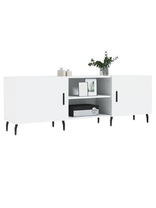 TV skříňka bílá s vysokým leskem 150x30x50 cm kompozitní dřevo