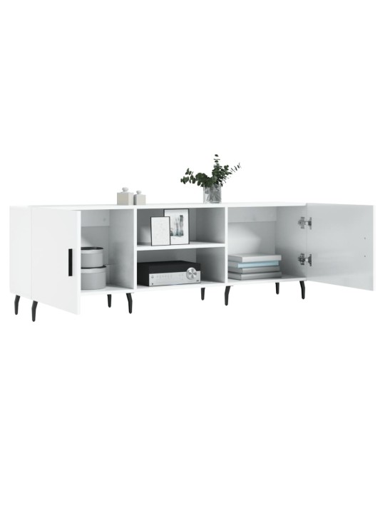 TV skříňka bílá s vysokým leskem 150x30x50 cm kompozitní dřevo