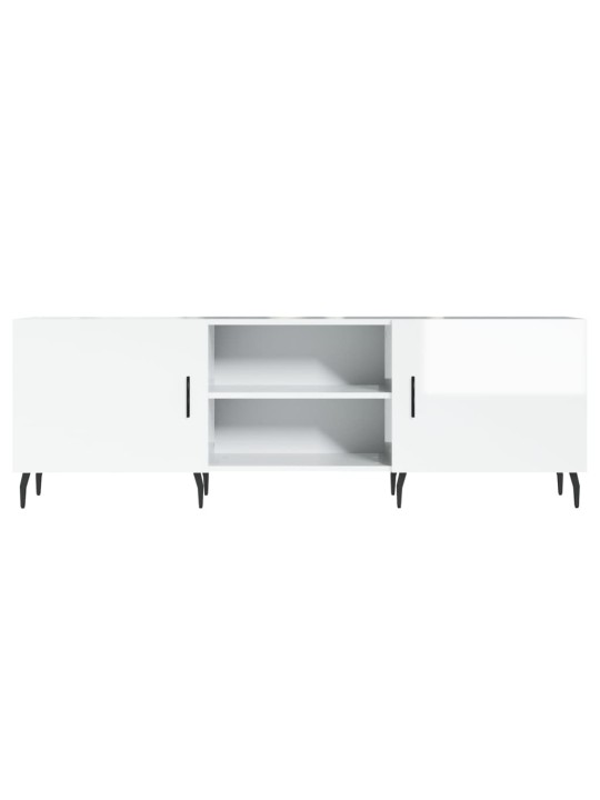 TV skříňka bílá s vysokým leskem 150x30x50 cm kompozitní dřevo