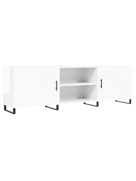 TV skříňka bílá s vysokým leskem 150x30x50 cm kompozitní dřevo