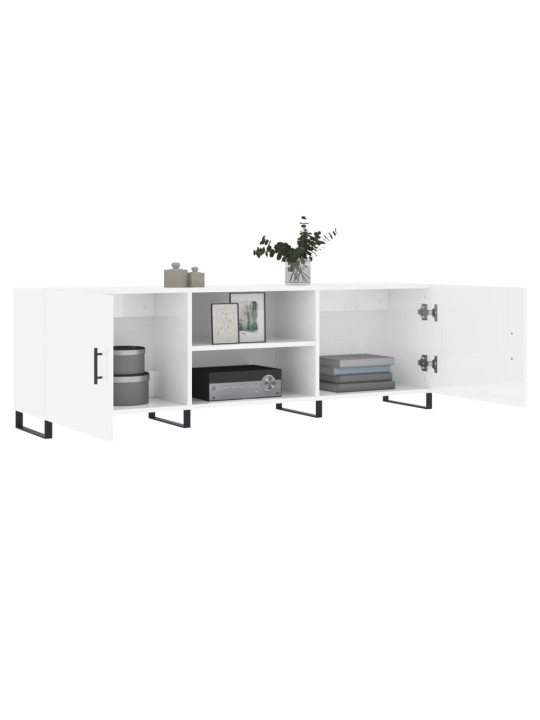TV skříňka bílá s vysokým leskem 150x30x50 cm kompozitní dřevo