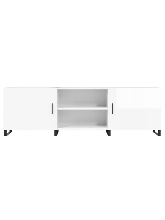 TV skříňka bílá s vysokým leskem 150x30x50 cm kompozitní dřevo
