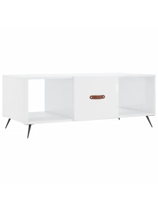Konferenční stolek bílý s leskem 102x50x40 cm kompozitní dřevo