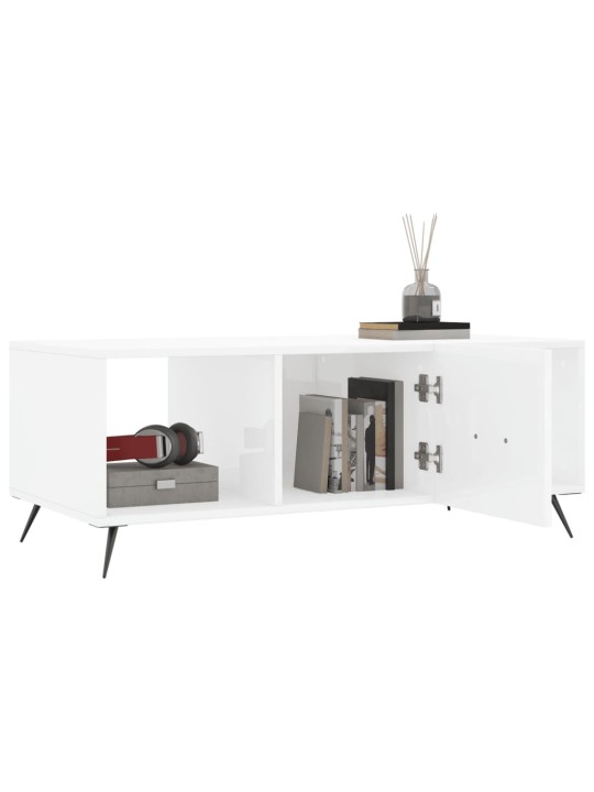 Konferenční stolek bílý s leskem 102x50x40 cm kompozitní dřevo